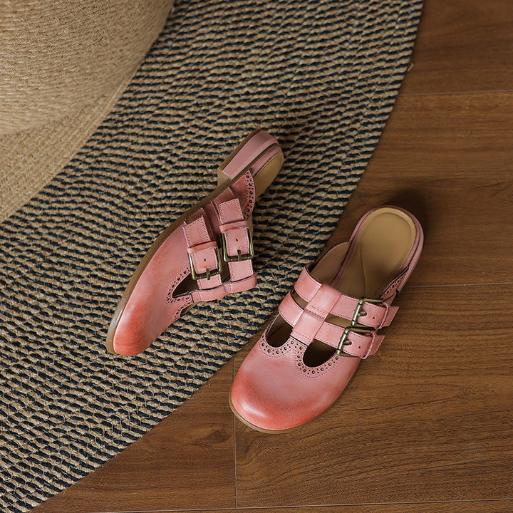 Elin Genuine Leather Mules