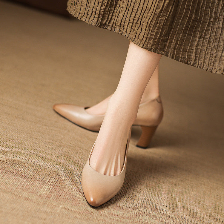 Authentic Leather Heels Velia