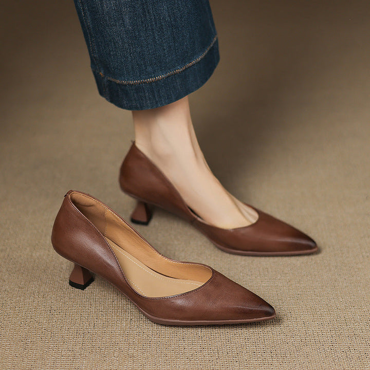 Authentic Leather Heels Elyia