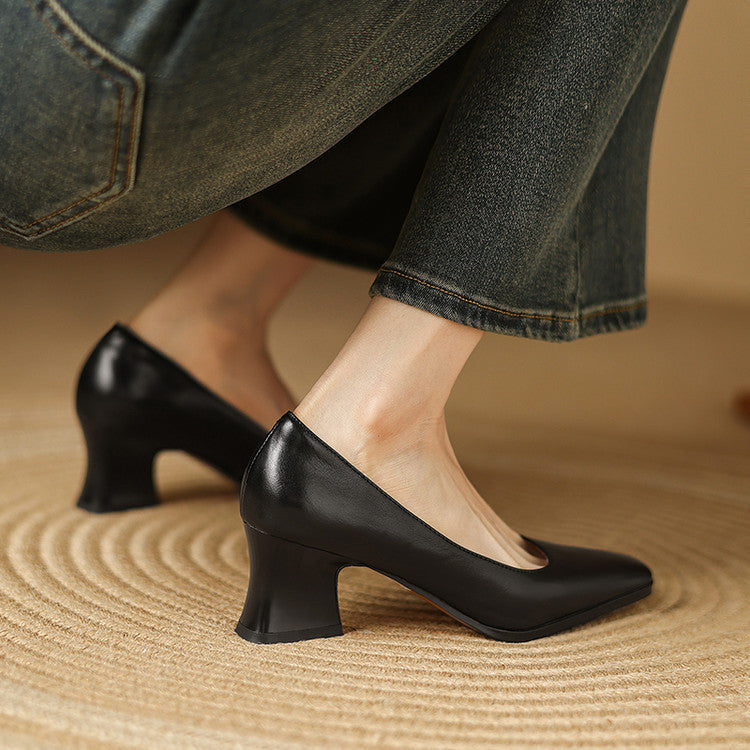 Authentic Leather Heels Arlix