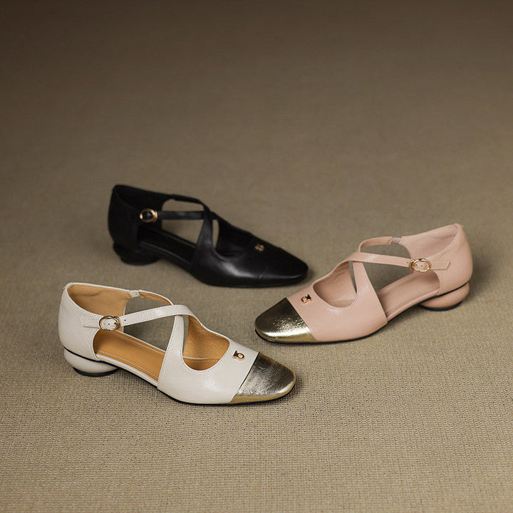 Elene Genuine Leather Mary-Jane Flats