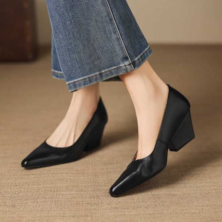 Zyla Authentic Leather Heels