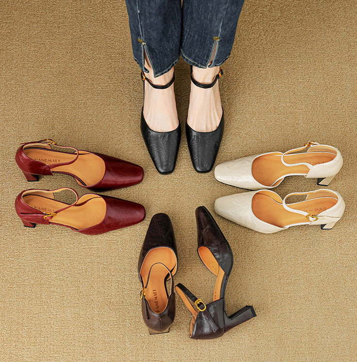 Genuine Leather Heels Amaris