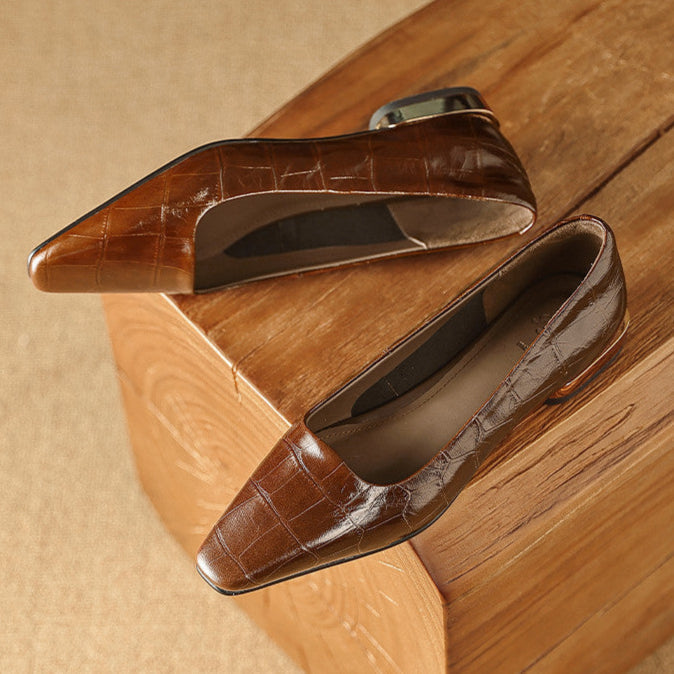 Authentic Leather Heels Celene