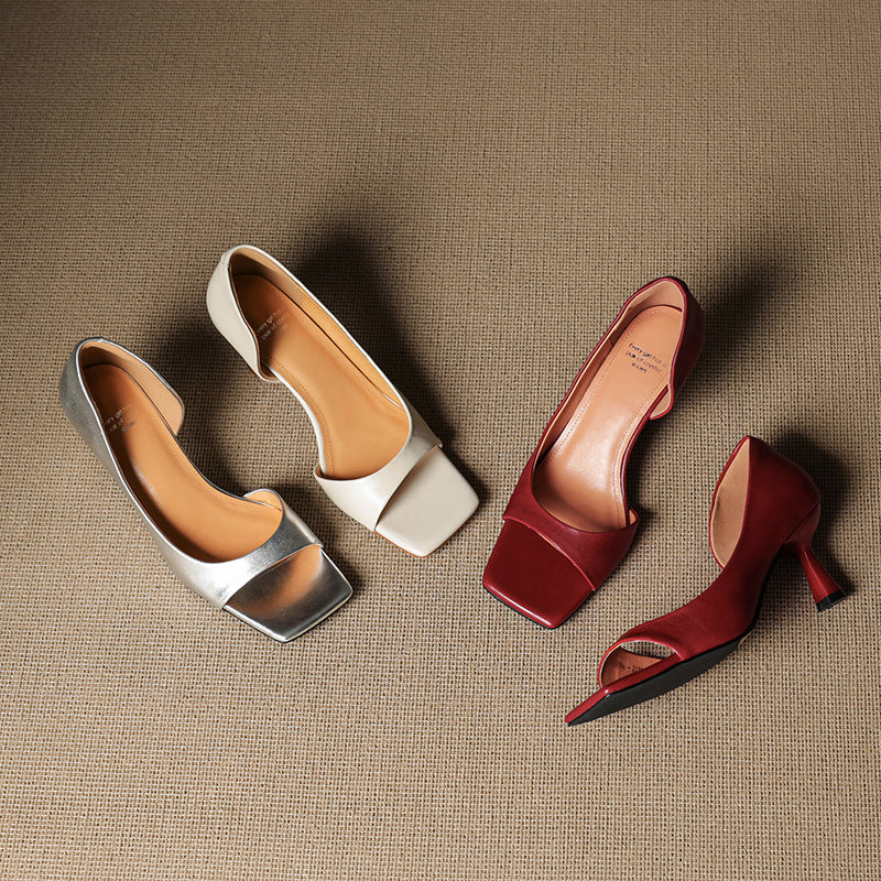 Authentic Leather Open Heels
