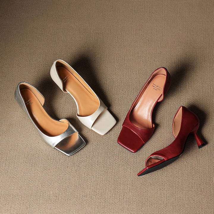 Authentic Leather Open Heels