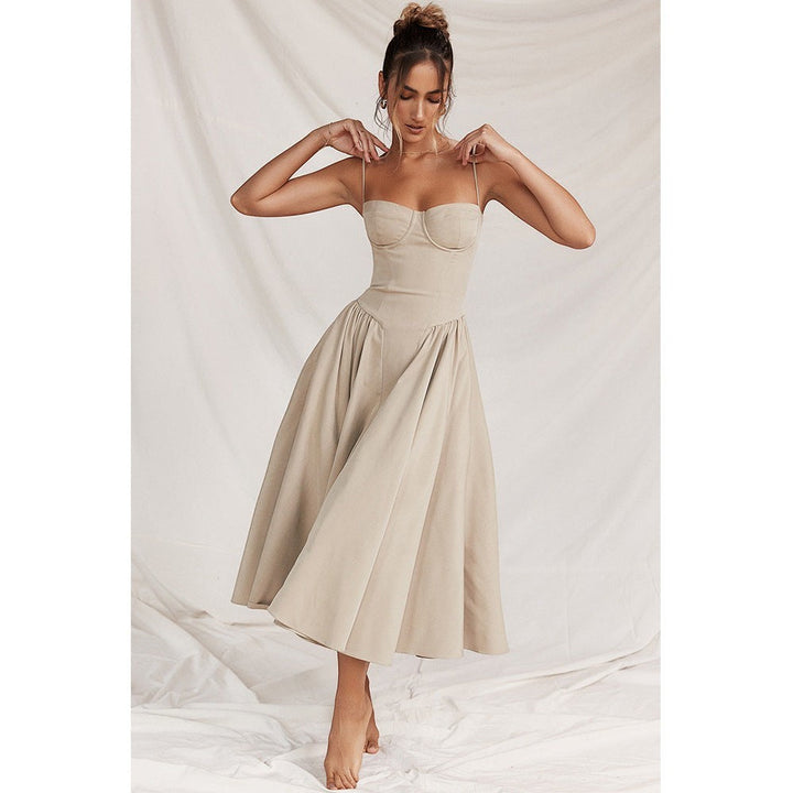 Structured Midi Dress with Built-in Bra