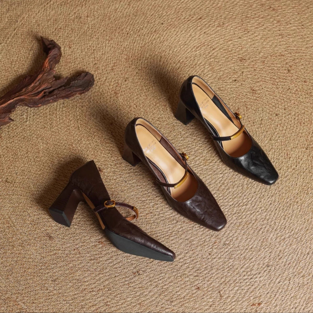 Authentic Leather Heels Auria