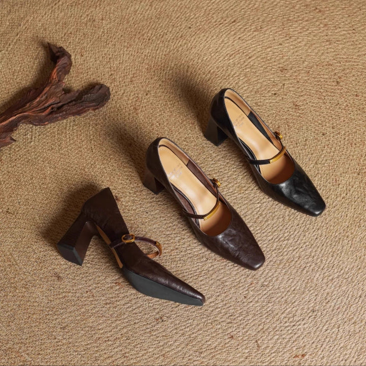 Authentic Leather Heels Auria