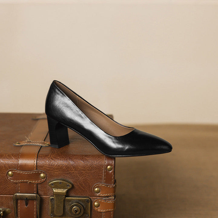 Authentic Leather Heels Velia