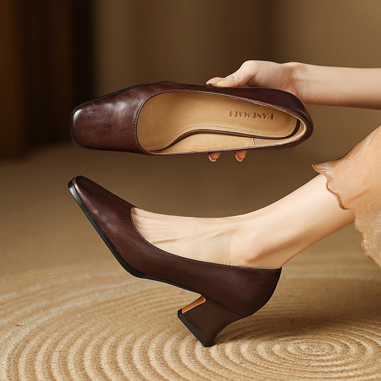 Authentic Leather Heels Arlix
