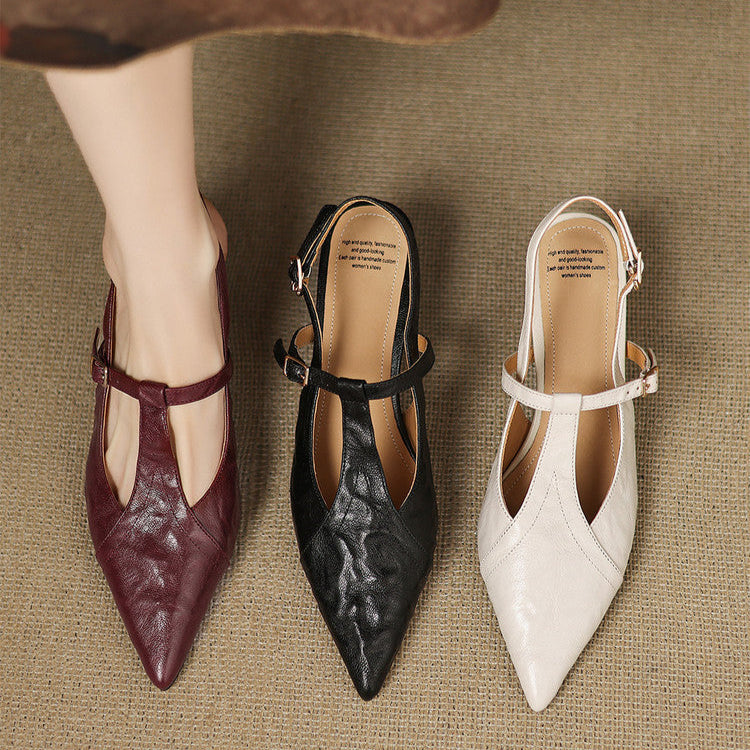 Black Heels Made of Genuine Leather