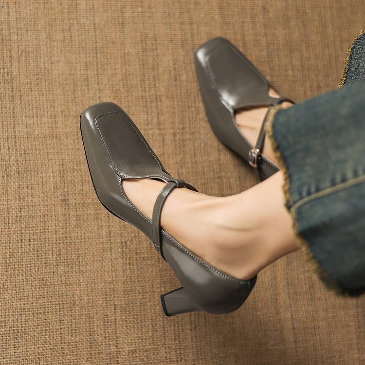 Tacy Genuine Leather Heels