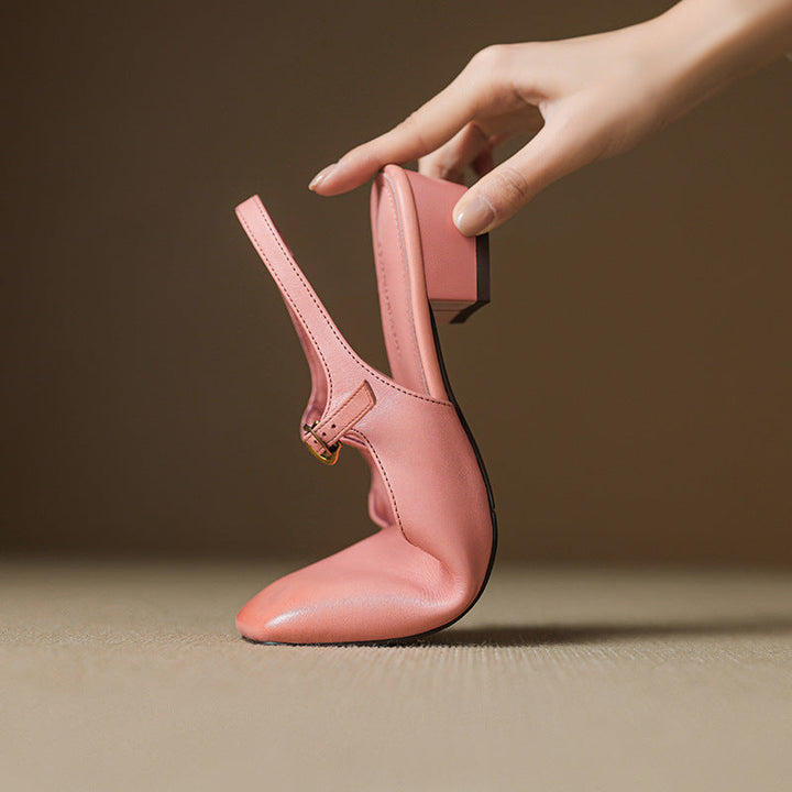 Authentic Leather T-Strap Heels