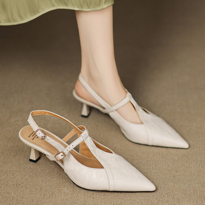 Black Heels Made of Genuine Leather