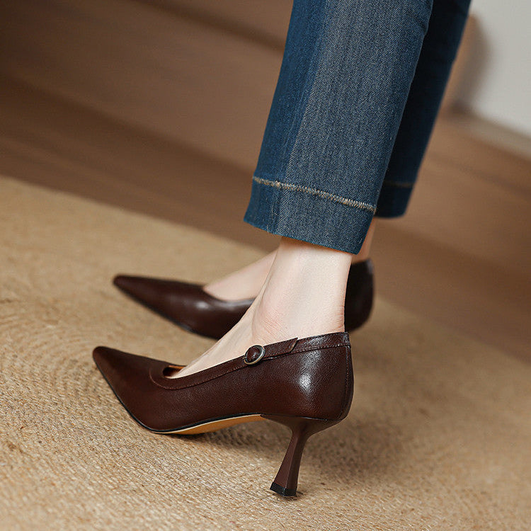 Authentic Leather Heels Ezel