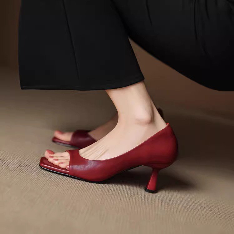 Authentic Leather Open Heels