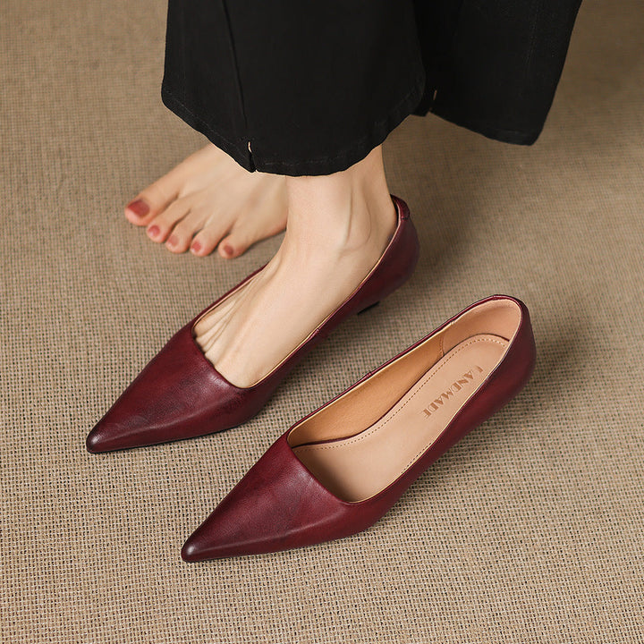 Authentic Leather Heels Revia