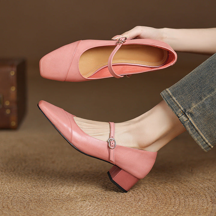 Clarette Authentic Leather Heels