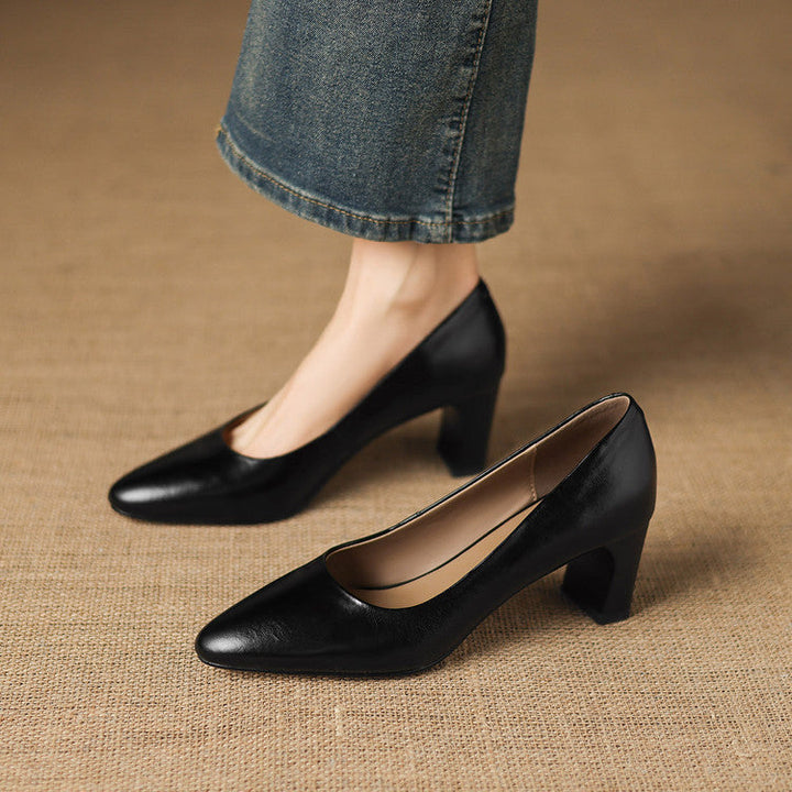 Authentic Leather Heels Velia