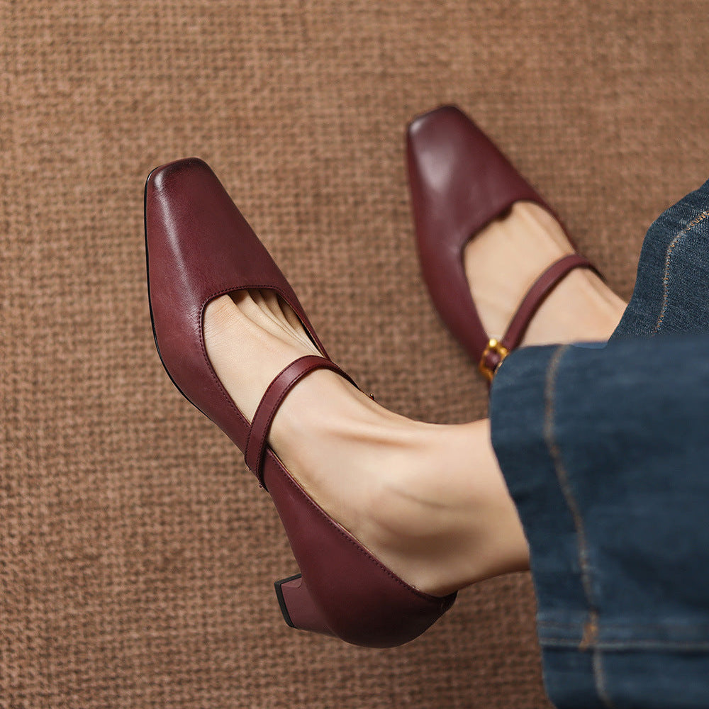 Authentic Leather Heels Aira