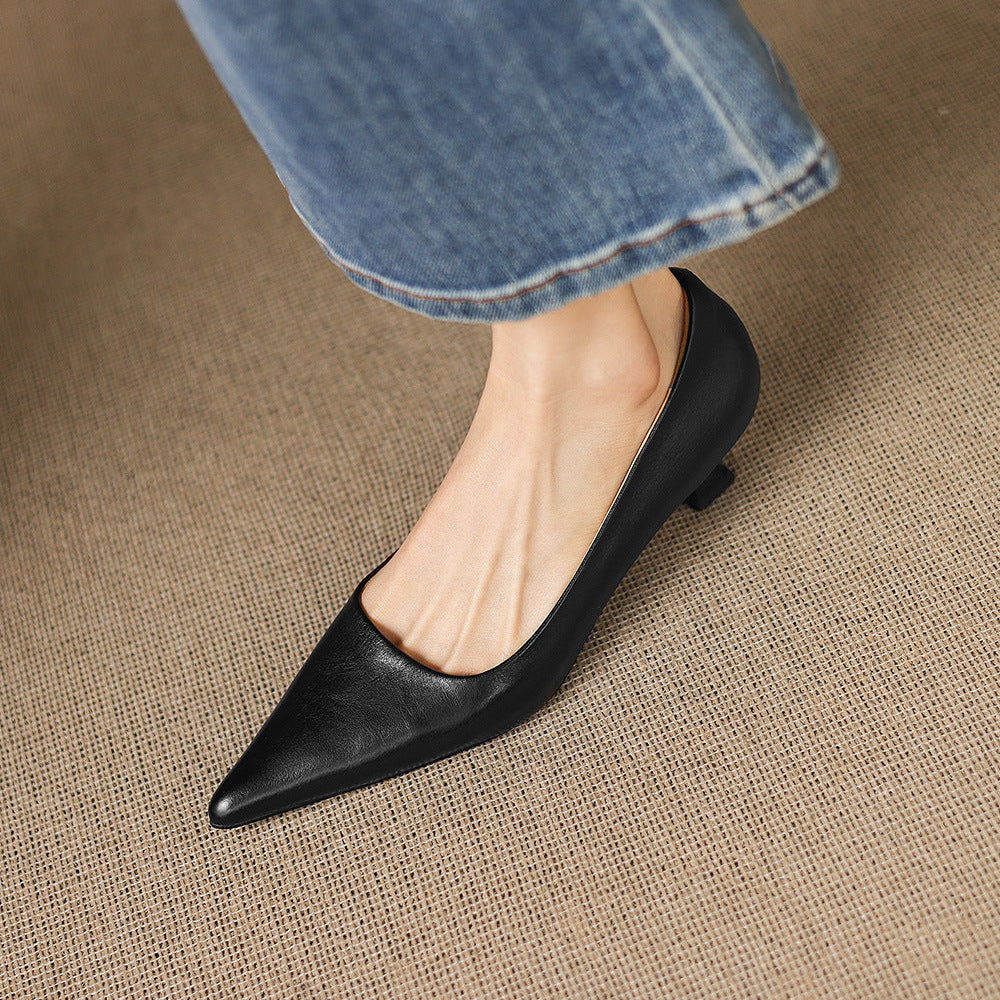 Authentic Leather Heels Revia