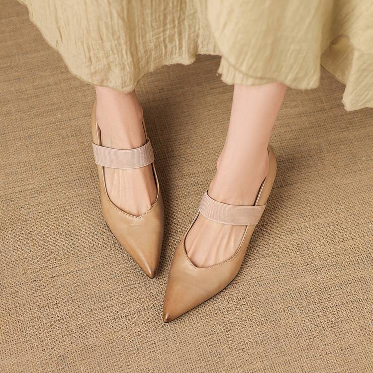 Authentic Leather Heels Tiera