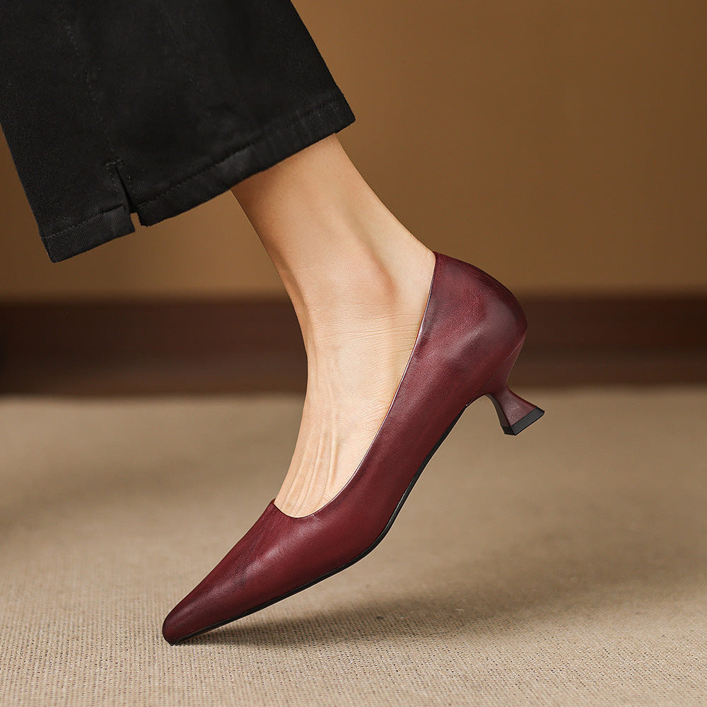 Authentic Leather Heels Revia