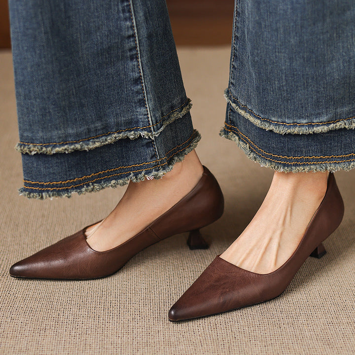 Authentic Leather Heels Revia