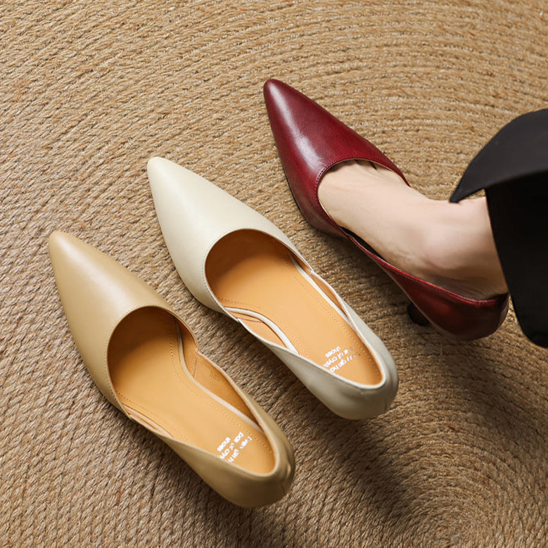 Authentic Leather Heels Liana