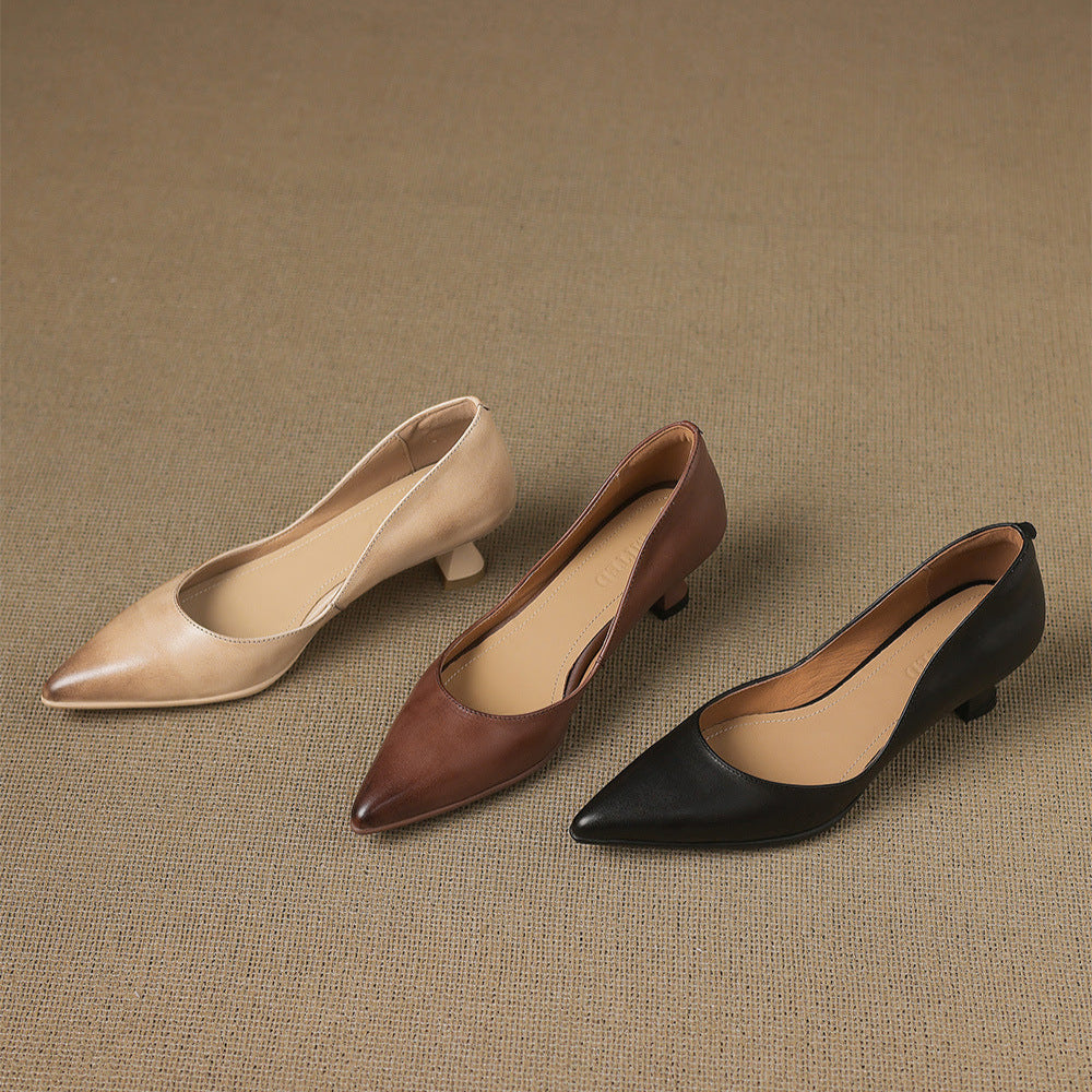 Authentic Leather Heels Elyia