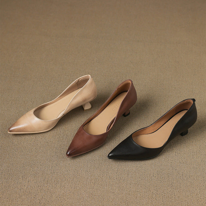 Authentic Leather Heels Elyia