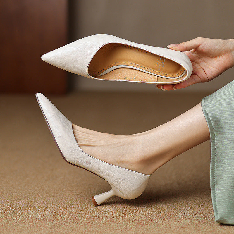 Elora Authentic Leather Heels