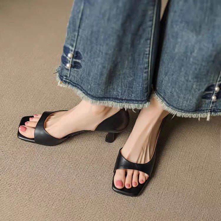 Authentic Leather Open Heels