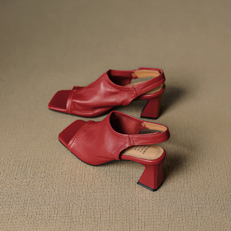 Authentic Leather Heels Velra