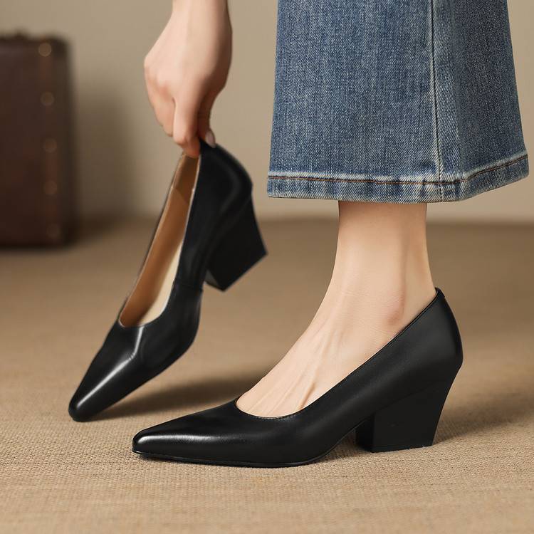 Zyla Authentic Leather Heels