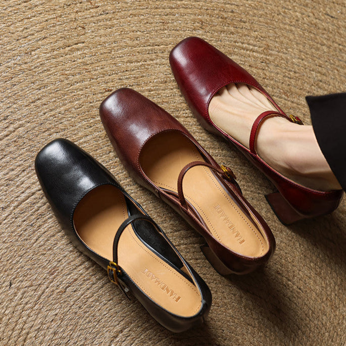 Genuine Leather Heels Lenara