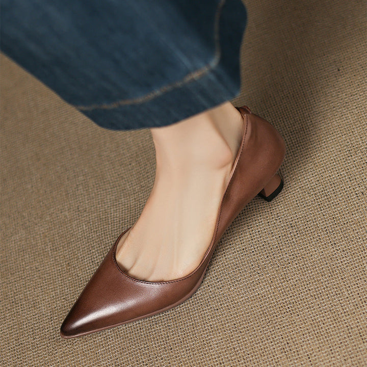 Authentic Leather Heels Elyia