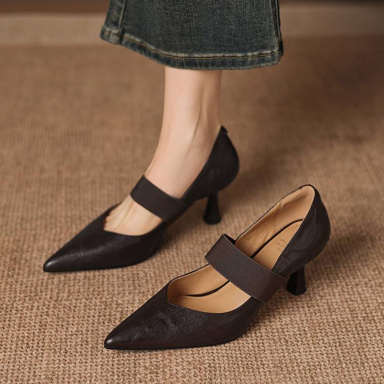 Cyra Genuine Leather Heels