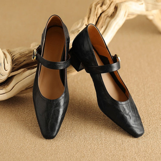 Genuine Leather Heels in Merlot Colour