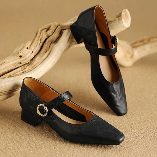 Genuine Leather Heels in Merlot Colour
