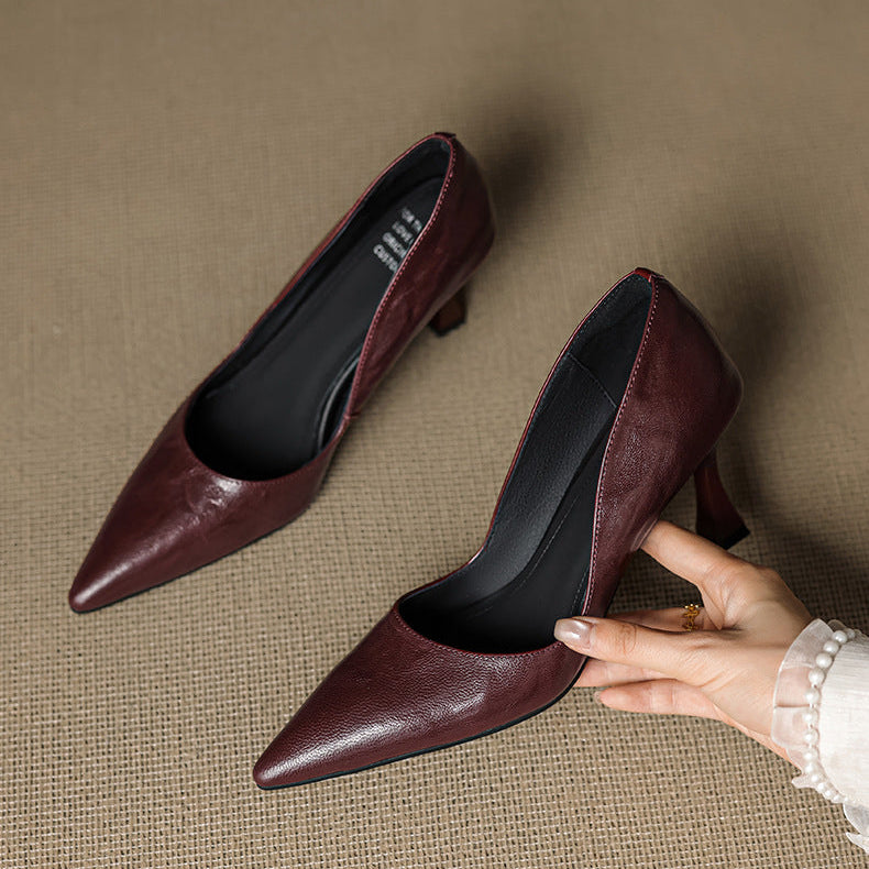 Authentic Leather Heels Viora