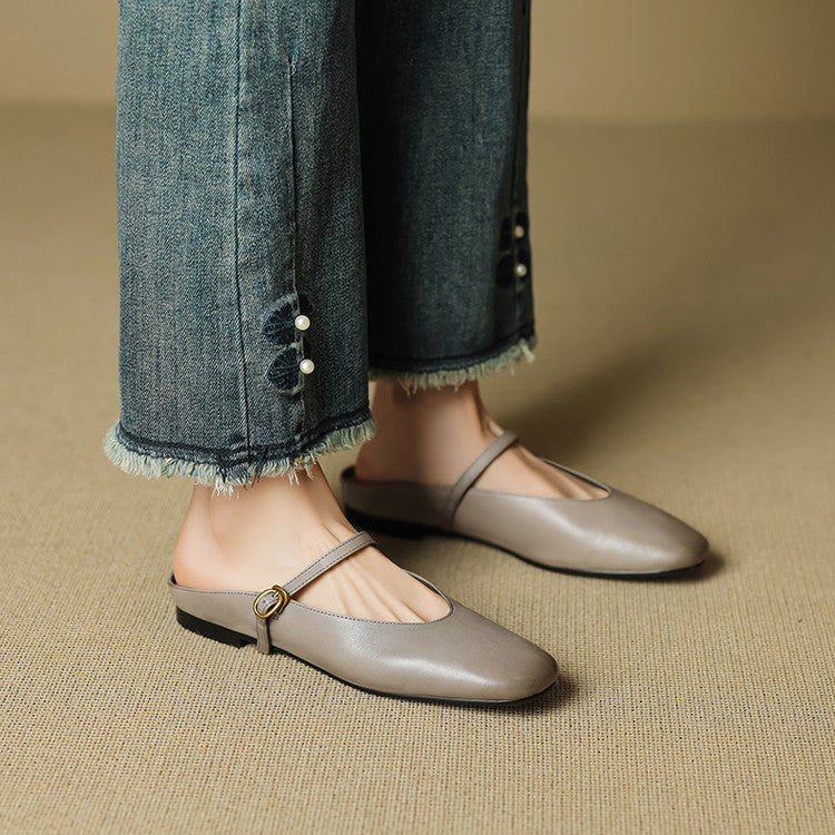 Lora Genuine Leather Mules