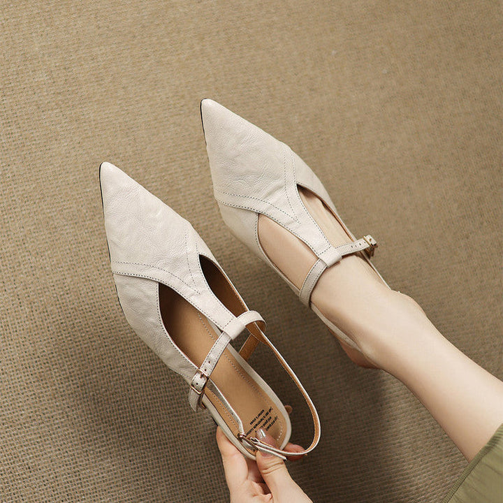 Black Heels Made of Genuine Leather