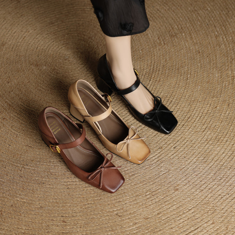 Emara Genuine Leather Heels