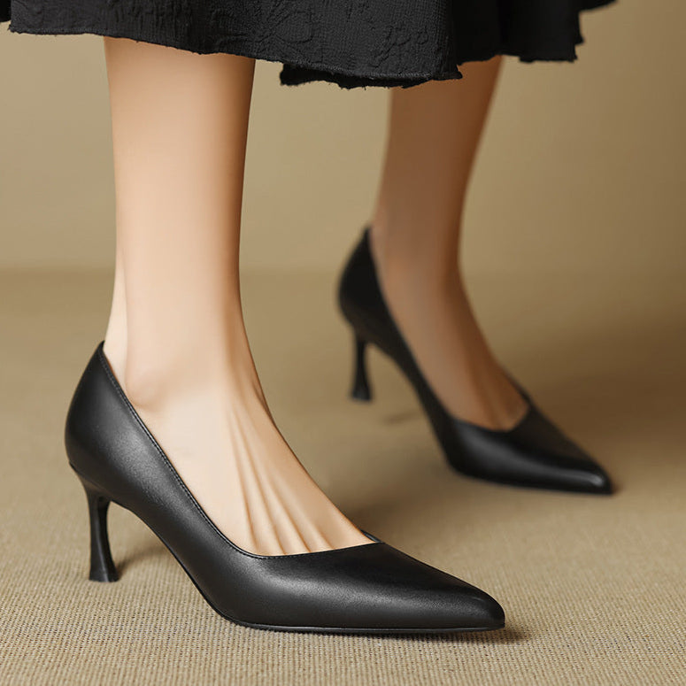 Authentic Leather Heels Noira