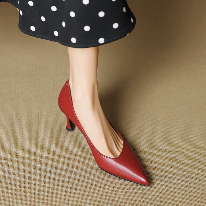 Authentic Leather Heels Noira