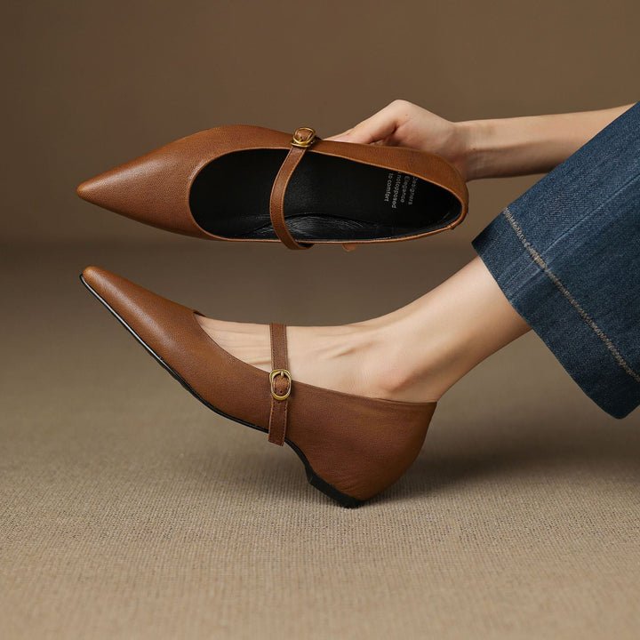 Delia Leather Heels