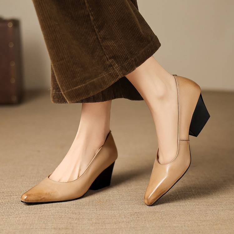 Zyla Authentic Leather Heels