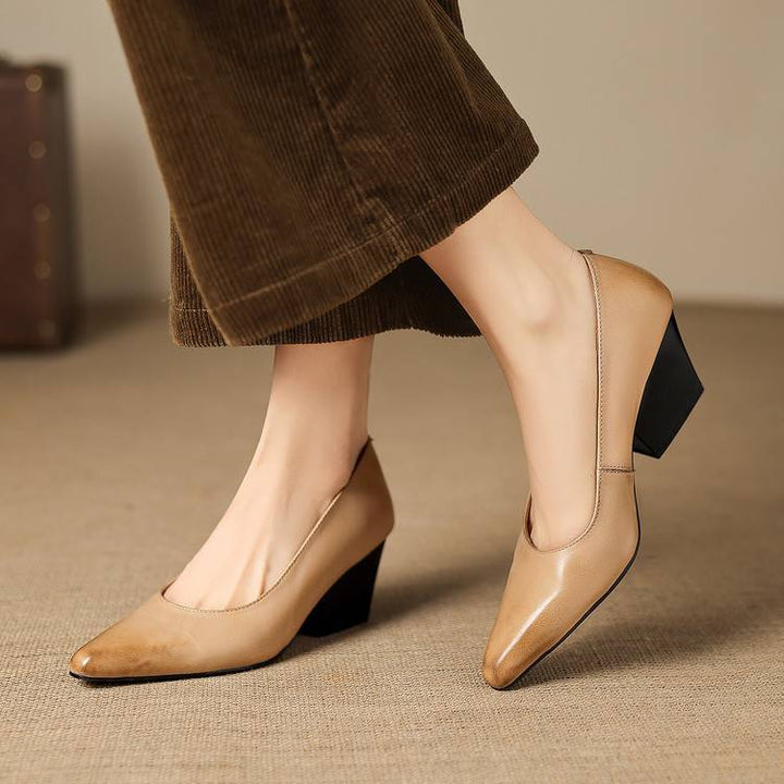 Zyla Authentic Leather Heels